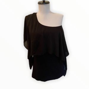 Bashara Lesser one shoulder Flutter Sleeve Top
